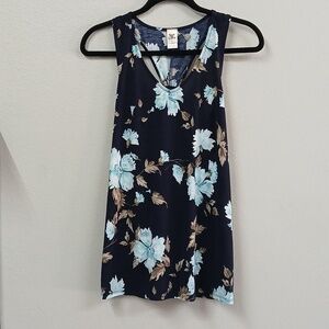 NEW SEW IN LOVE Racer Back tank top in Navy Floral Small
